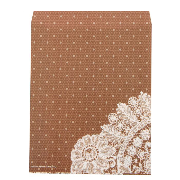 Конвертик бумажный 13 х 16 см "Кружево"