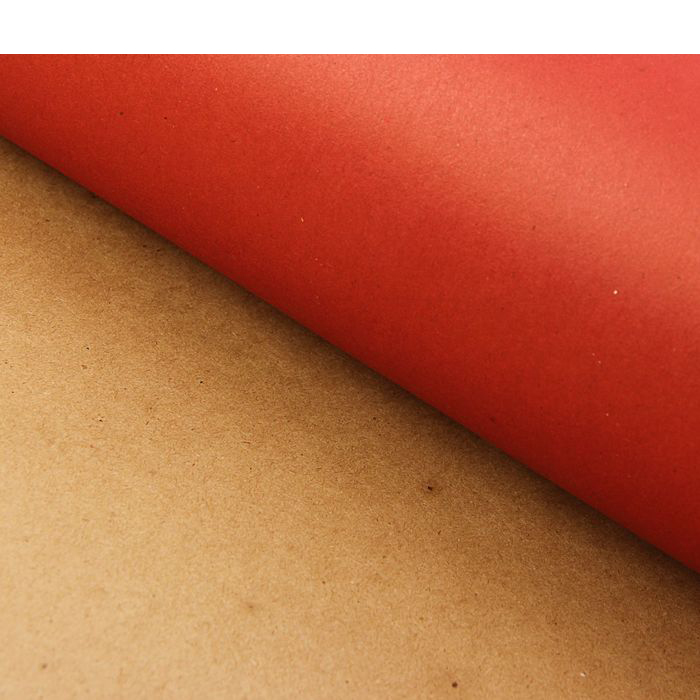 Бумага в рулоне 100 х 70 см, крафт "Однотонный красный"