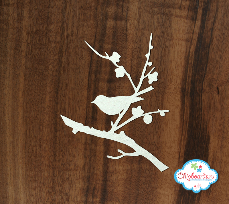 Чипборд Chipboards " Птица на ветке 2"