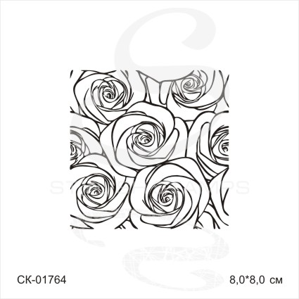 Штамп Stylish Stamps "Бесшовный фон розы (56)"