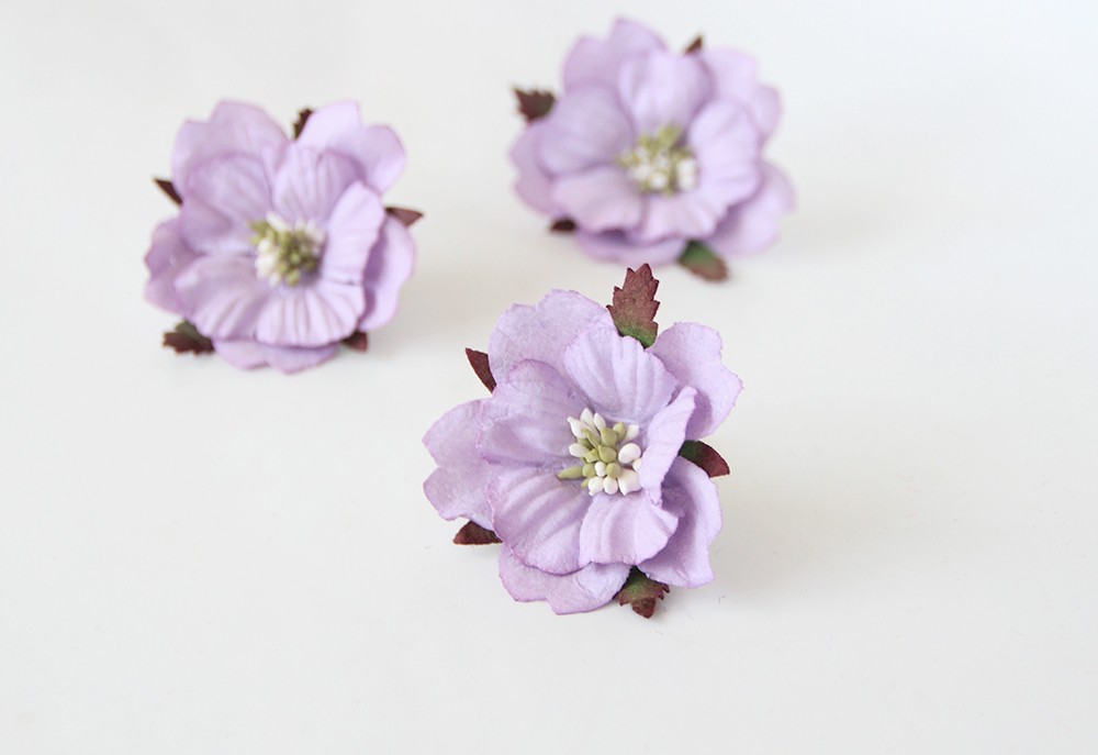 Цветок анемона, цвет сиреневый, 1 шт