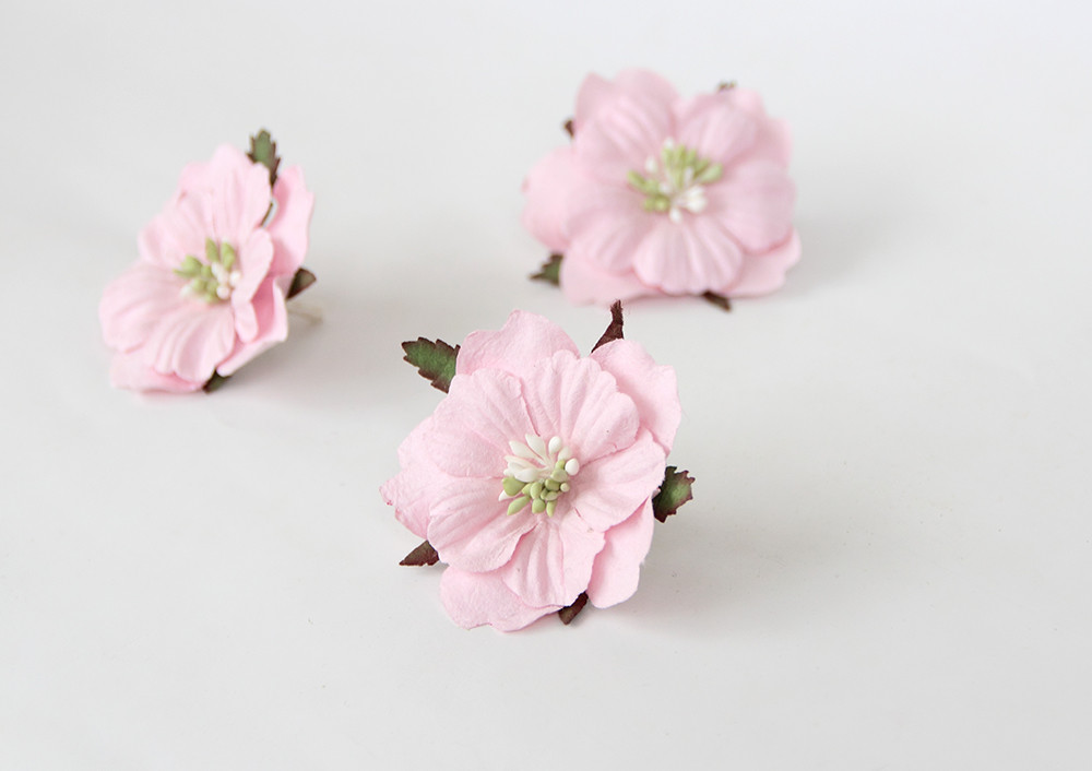 Цветок анемона, цвет светло-розовый, 1 шт