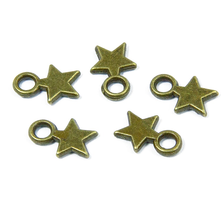 Подвеска металлическая "Мини звёздочка". Цвет античный бронзовый. (445)
