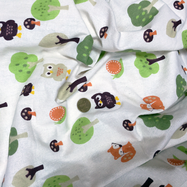 Отрез ткани 50 х 50 см Лён+ хлопок "Совы"