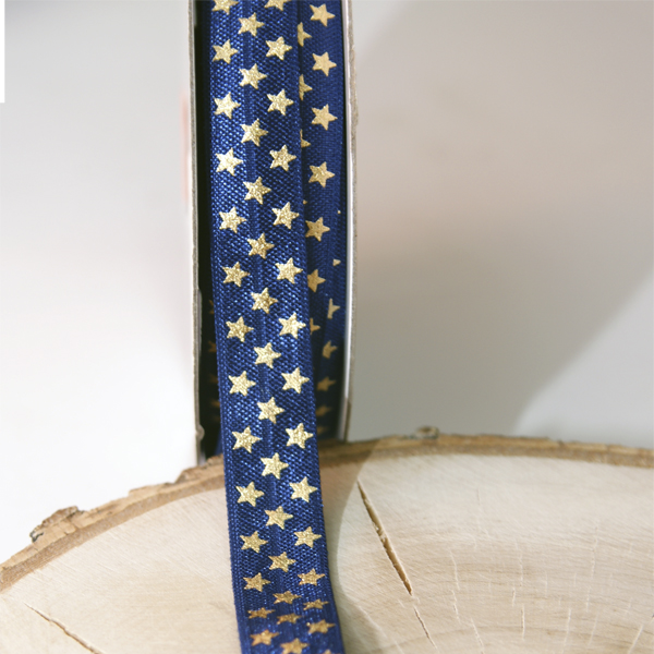 Резинка для блокнотов "Звёздочки", золотой на синем