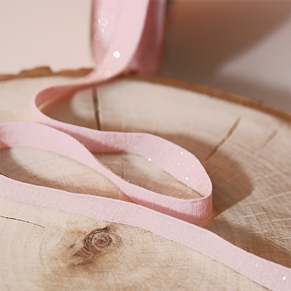 Резинка для блокнотов 10 мм с блёстками , светлый розовый