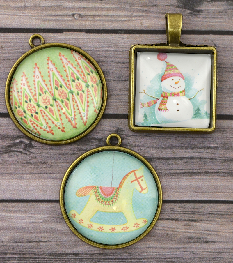 Набор металлических подвесок Просвет "Снеговик и ёлочные игрушки"