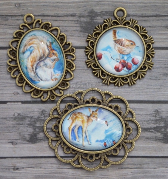 Набор металлических подвесок Просвет "Жители зимнего леса"