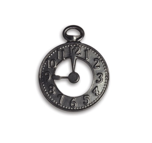 Набор металлических заклёпок"Часики". Цвет чёрный.