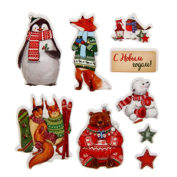 Наклейки объёмные Артузор "Снежные истории"