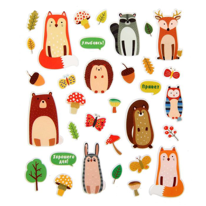 Наклейки декоративные Артузор "Забавные животные"