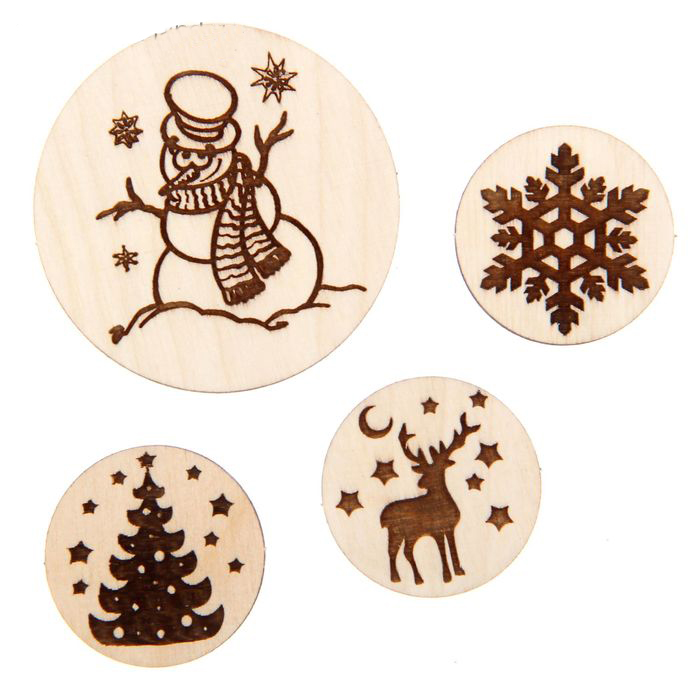 Набор деревянного декора "Спилы Волшебный Новый год"