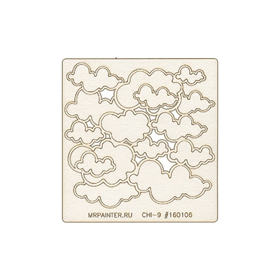 Вырубка из чипборда MrPainter "Коты на крыше", облачка