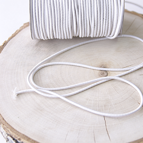 Резинка круглая 3 мм, Цвет белый.