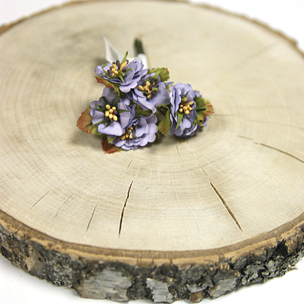 Декоративный букетик "Сиреневые цветы с бежевыми тычинками", Рукоделие.