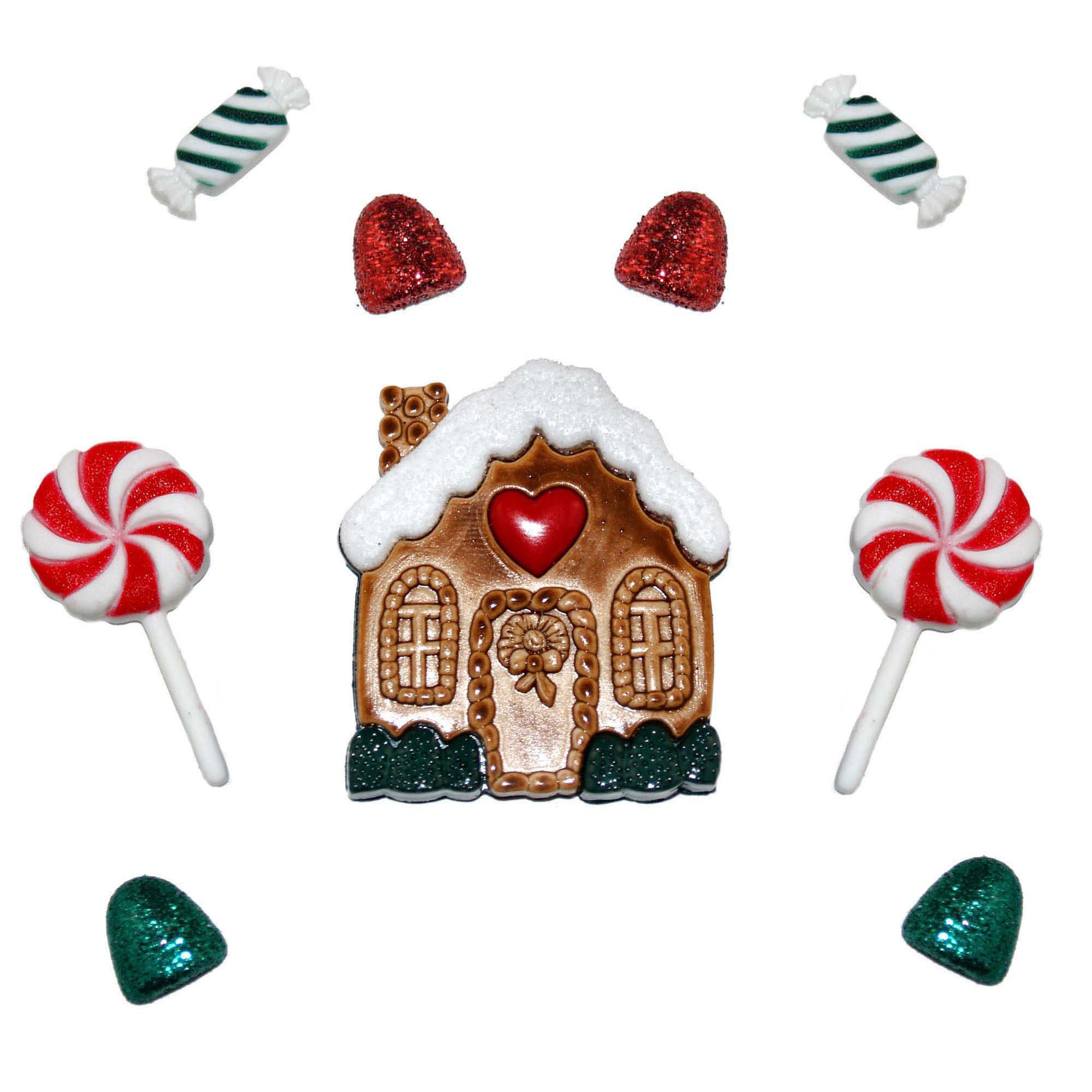 Набор пуговиц Dress It Up "Пряничный домик",