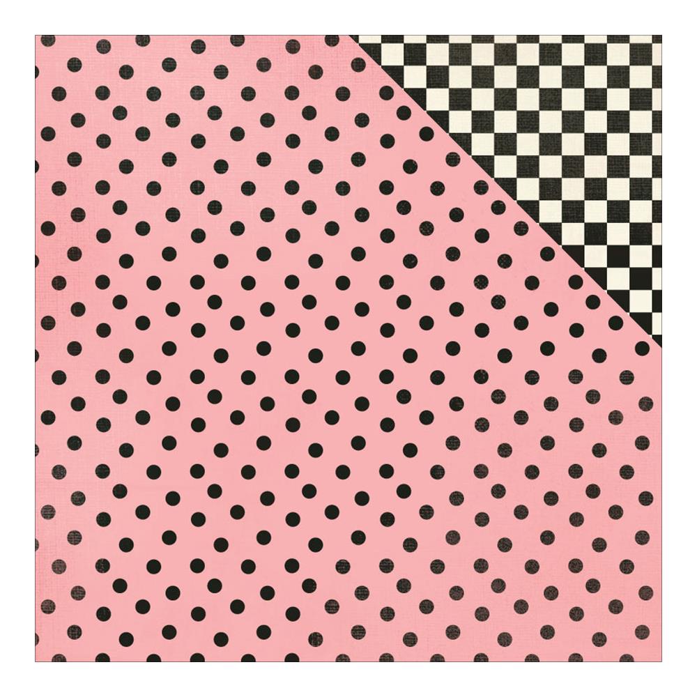 Двусторонняя бумага Authentique Paper "Fabulous" Black Pink Dot (AU129)