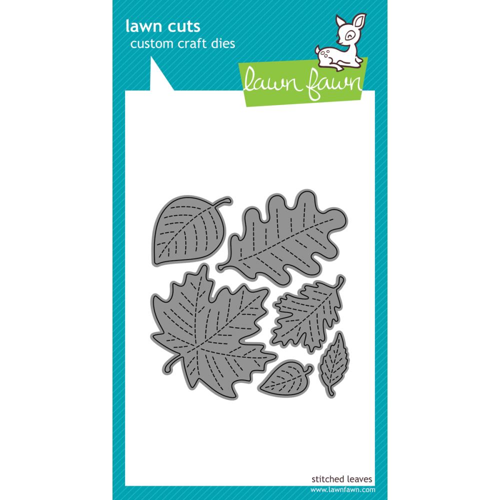 Набор ножей Lawn Fawn "Листики с прошивкой"