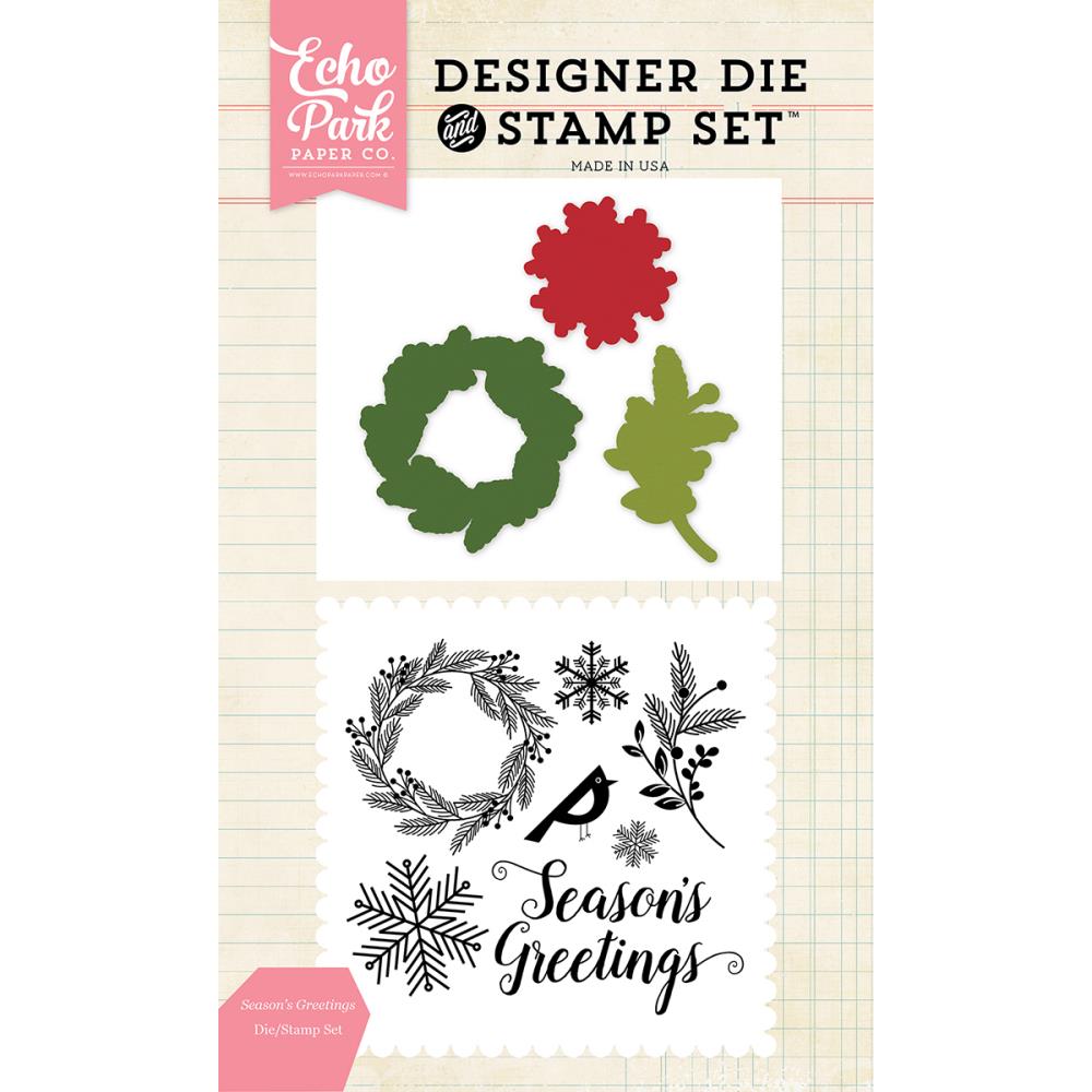 Ножи для вырубки + штампы Echo Park "Seasons Greetings"