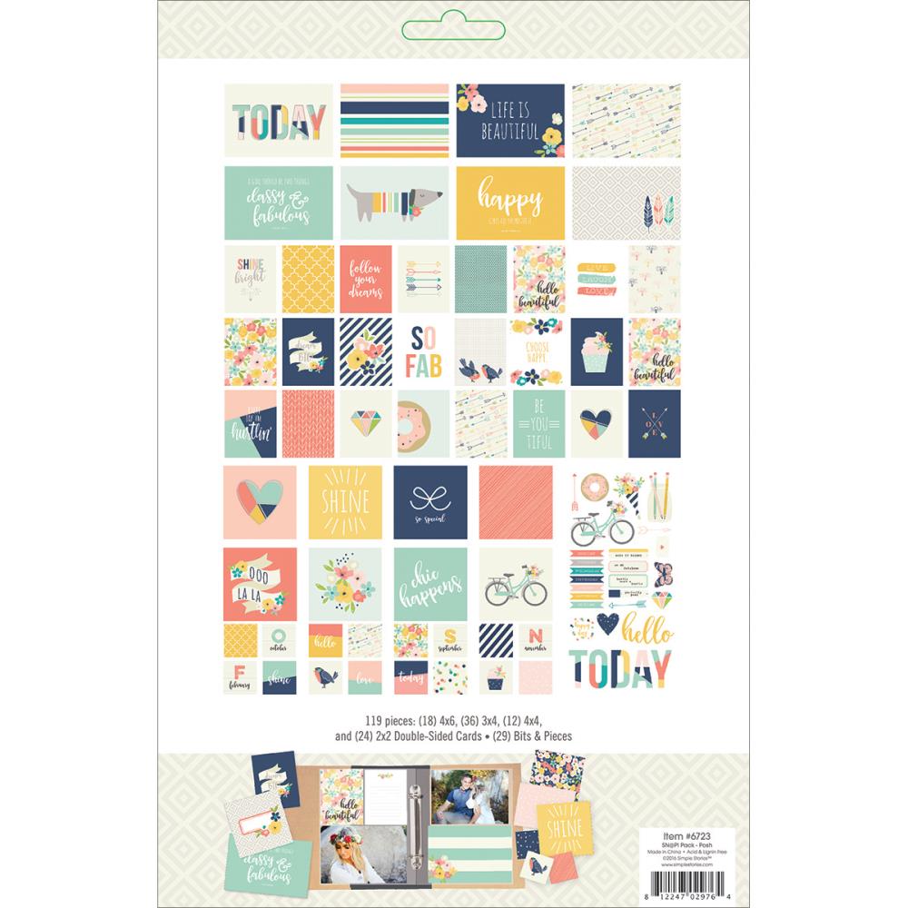 Набор карточек и вырубки Simple Stories "Posh"