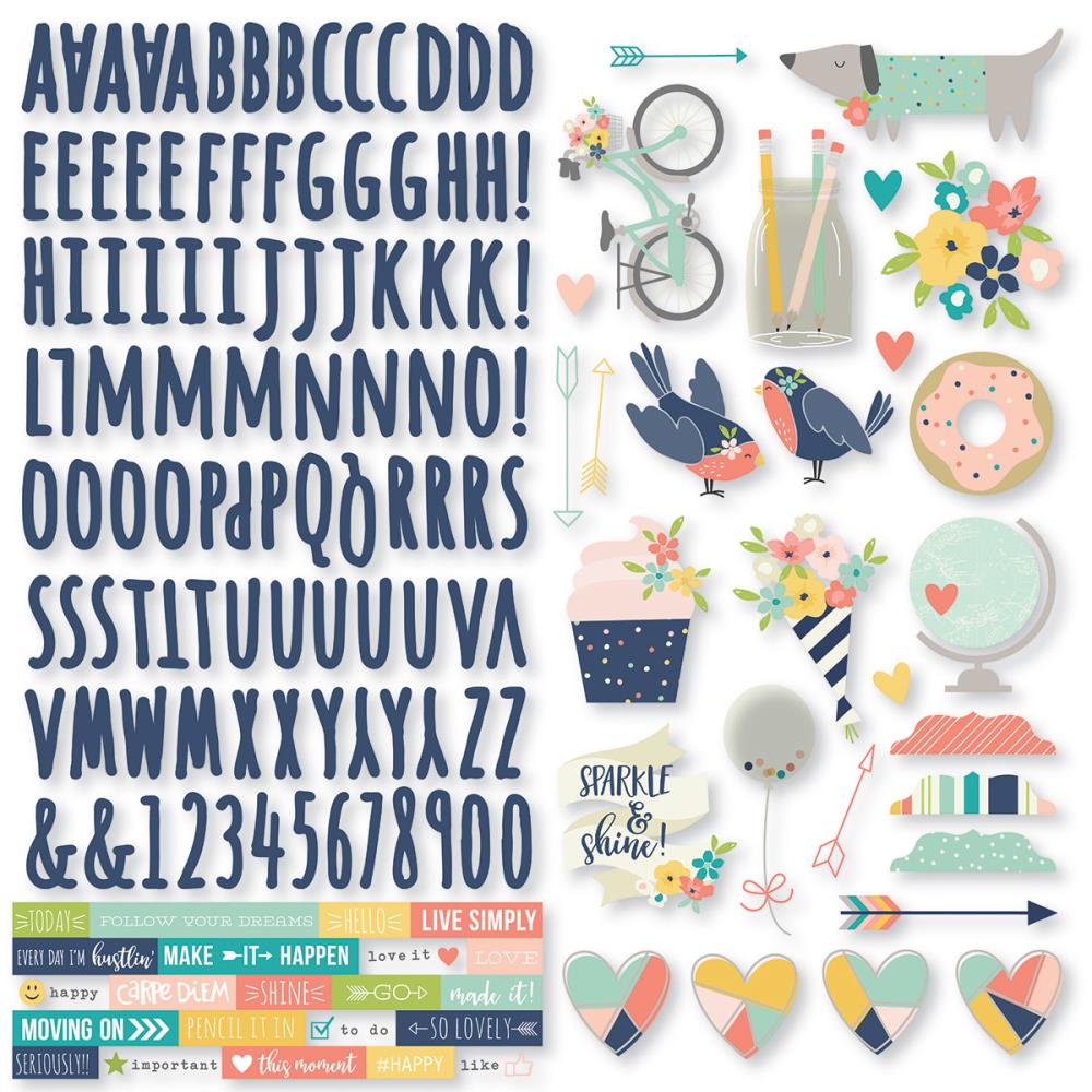 Картонные наклейки Simple Stories "Posh", 30 х 30 см