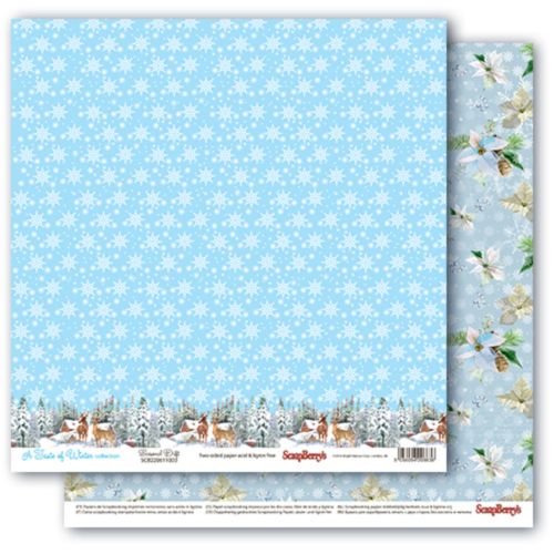 Бумага Scrapberrys "Вкус Зимы",Сугробы (SB731)