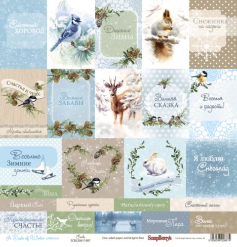 Бумага Scrapberrys "Вкус Зимы", Карточки РУС(SB732)