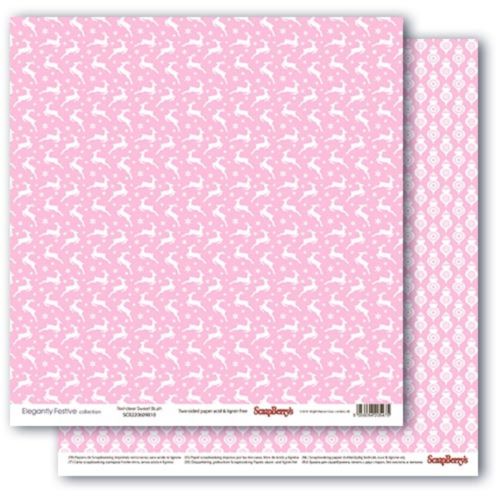 Бумага Scrapberrys "Зимние контрасты",Звездная ночь. Легкий румянец (SB735)