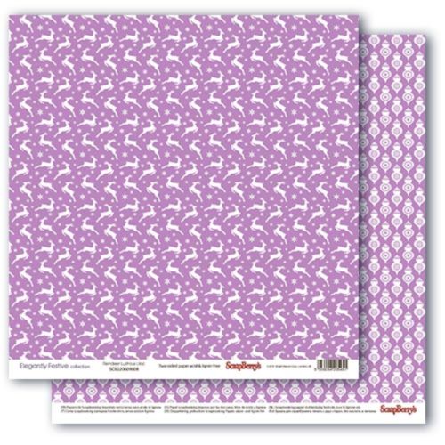 Бумага Scrapberrys "Зимние контрасты",Звездная ночь. Лиловый иней (SB736)