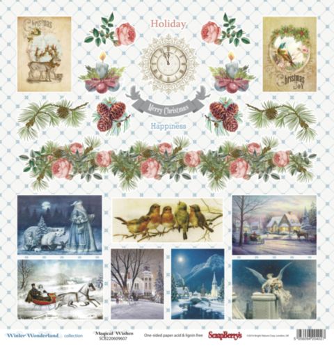 Бумага Scrapberrys "Зимняя Сказка"Карточки (SB752)