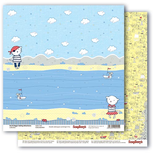 Бумага Scrapberrys "Морские приключения" Морские котики (SB757)