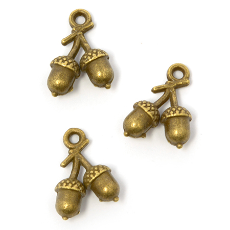 Подвеска металлическая "Жёлуди". Цвет античный бронзовый.