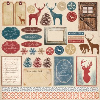 Бумага Karaliki 30 х 30 см "Зимний лес".040 (KRL126)