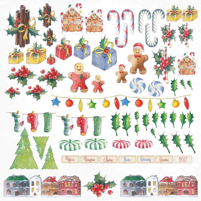 Бумага Karaliki 30 х 30 см "Зимний калейдоскоп".176 (KRL133)