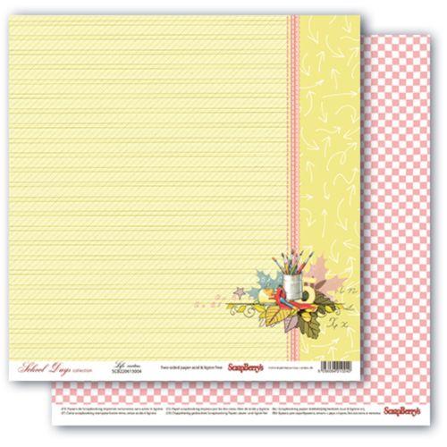 Бумага Scrapberrys "Школьная Пора" Правильный вектор (SB764)