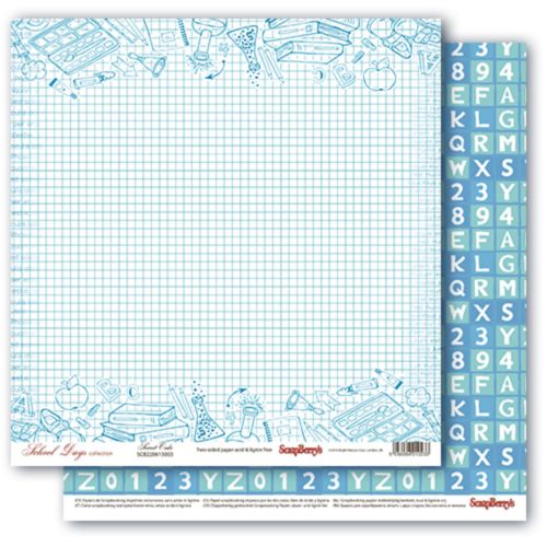 Бумага Scrapberrys "Школьная Пора" Тайный шифр (SB765)