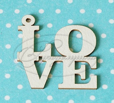 Вырубка из чипборда Рукоделушка "Подвеска LOVE 2"