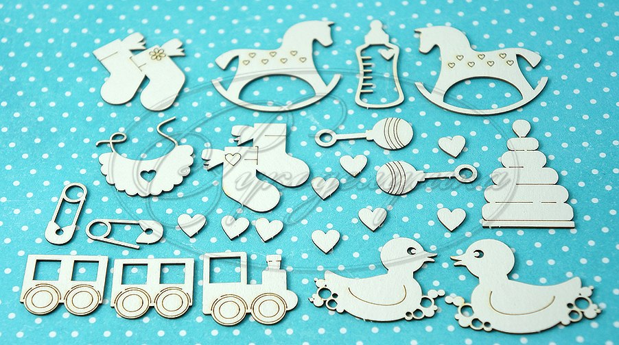 Вырубка из чипборда Рукоделушка "Детские игрушки 1А"