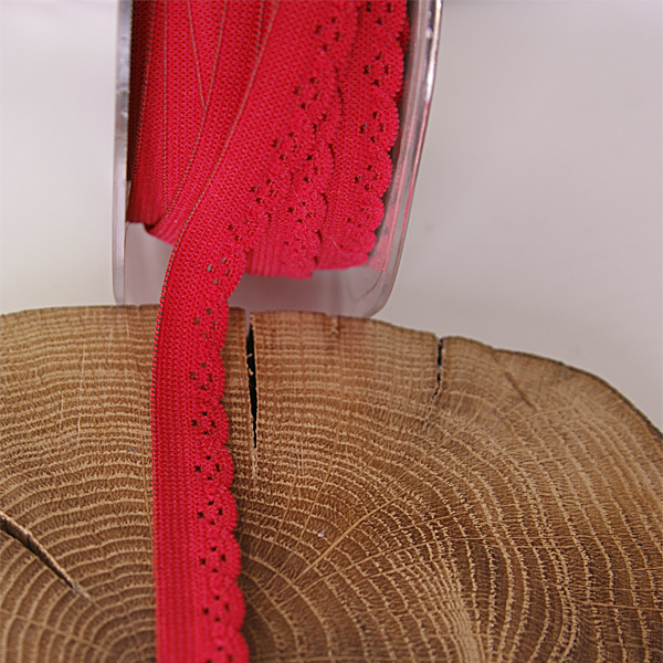 Резинка для блокнотов 12 мм с фигурным краем, цвет красный