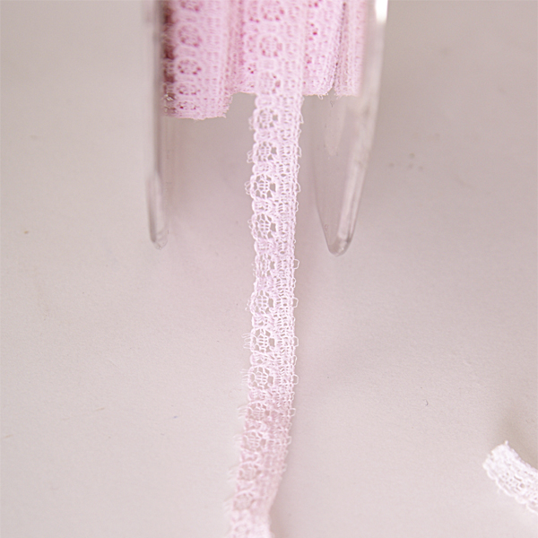 Кружево нейлоновое 8 мм, цвет розовый