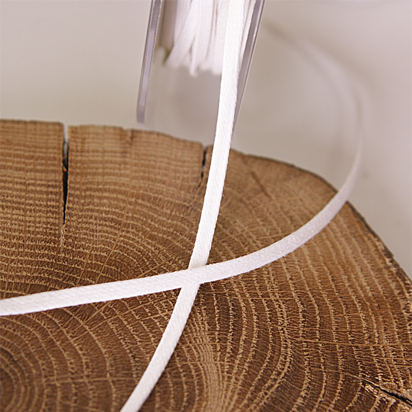 Шнур 3 мм с прямоугольным сечением, цвет белый