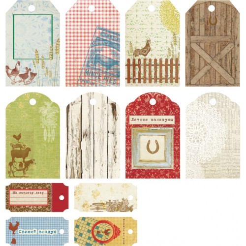 Набор тегов Рукоделие "Деревенские мотивы"