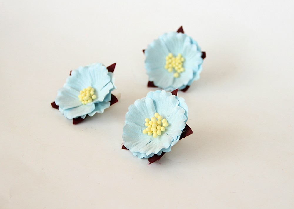 Цветок китайского пиона, цвет бледный голубой, 1 шт