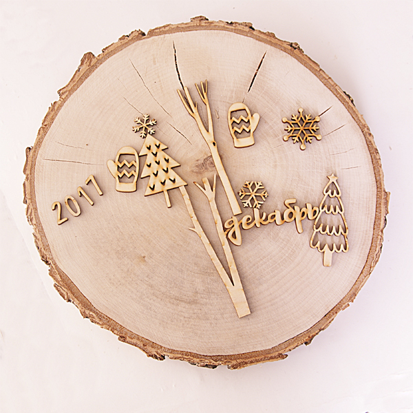 Деревянные украшения APRIL paper "Снежная нежная"