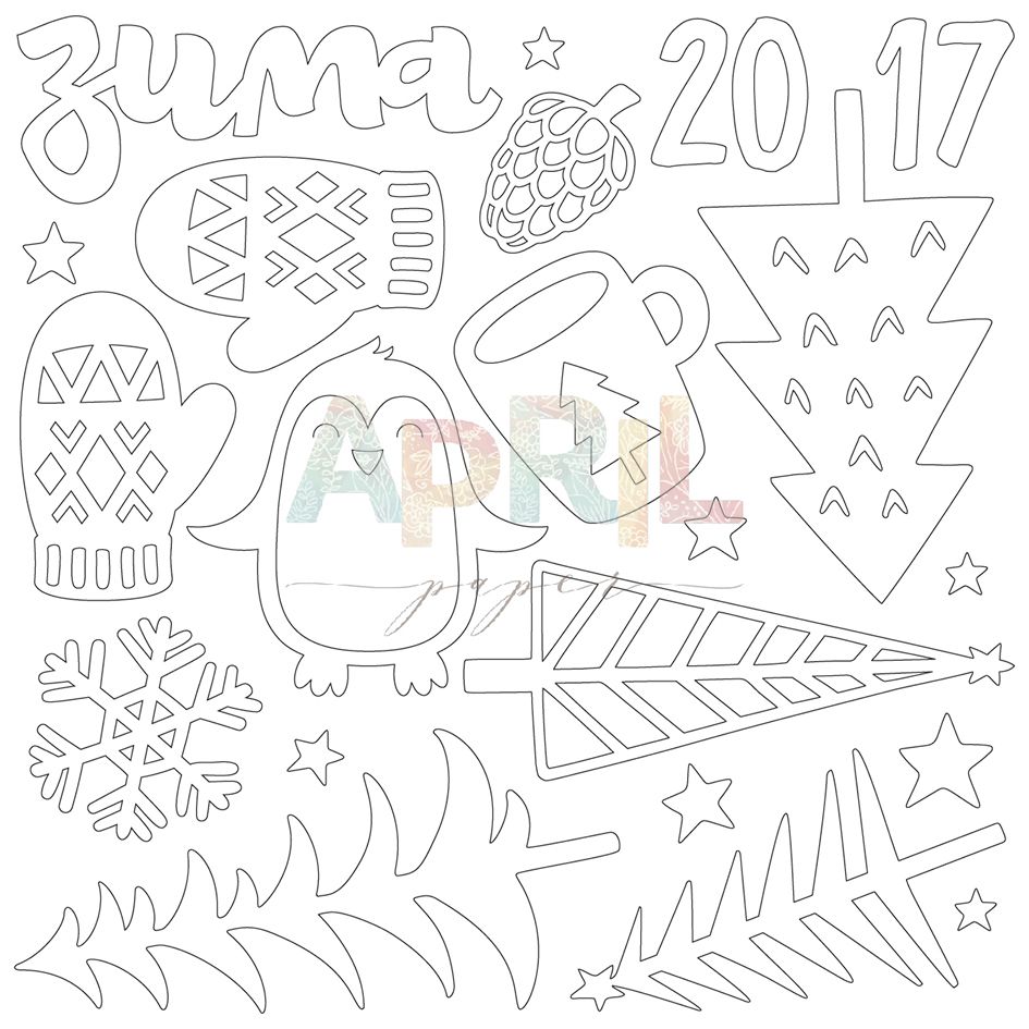 Набор чиборда APRIL paper "Снежная нежная"