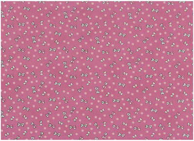 Ткань лоскутная 50 х 55 см "4507", бантики на тёмно-розовом