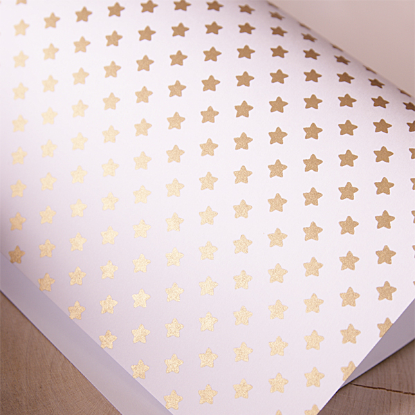 Бумага для скрапбукинга MrPainter "Золотые звёздочки" (PSO-02)