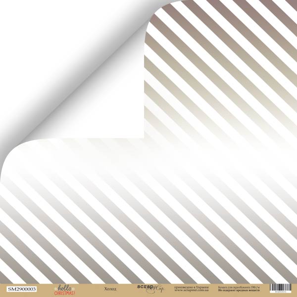 Бумага Scrapмир с фольгированием"Hello christmas", холод (SM209)
