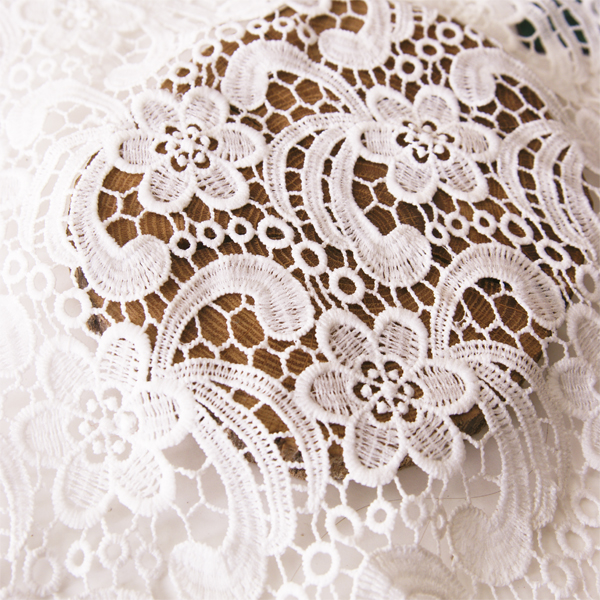 Гипюр ажурный 35 х 45 см "Цветы и завитки", цвет белый