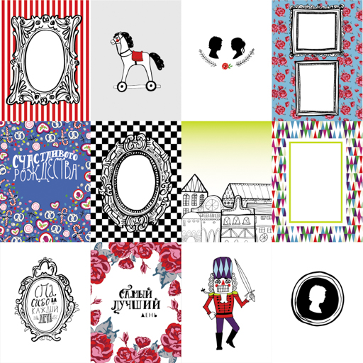 Бумага Polkadot. Коллекция "Щелкунчик". Карточки (PKD-213-9)